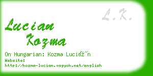 lucian kozma business card